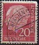 Germany 1957 Personajes 20 Pfennig Rojo Scott 710